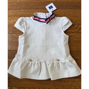 NWT Janie and Jack Girls' Cream Peplum Top Size 3